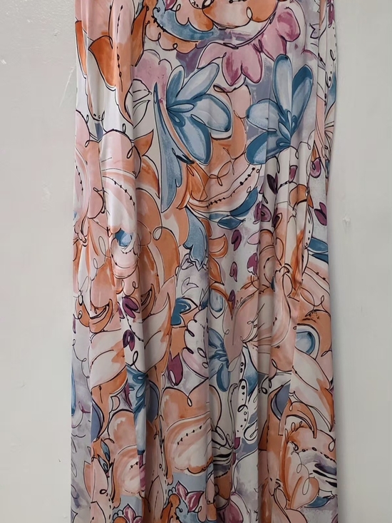 Nicole Miller Dresses & Skirts - Floral Watercolor Maxi Skirt in Peach & Blue
